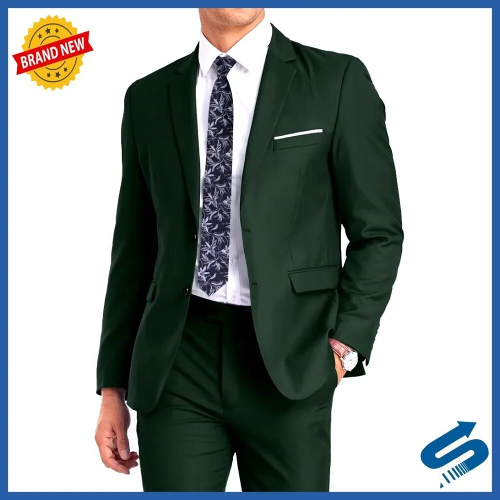 Slim Fit 2-Piece Suit, Recycled Polyester Blend, Business Formal Wear